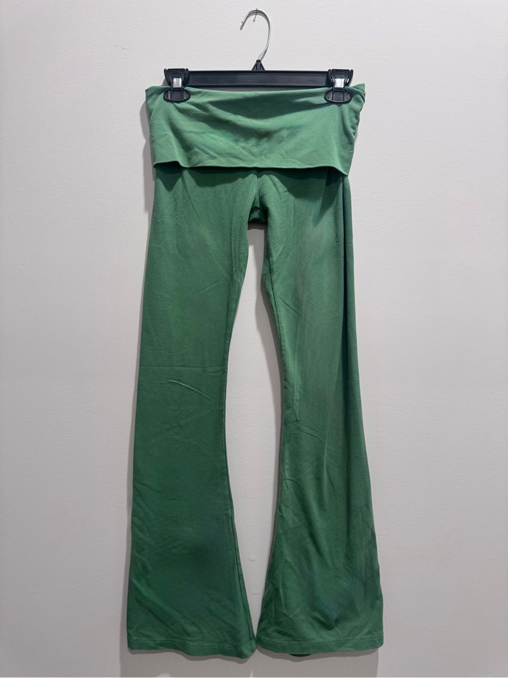 PINK Victoria's Secret Fold-Over Waist Flare Leggings in Green